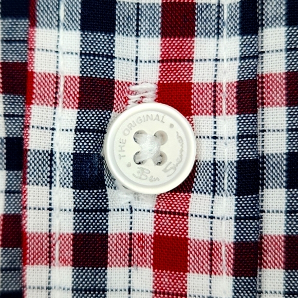 Ben Sherman Baby Boys' Red/Blue/White Short-Sleeve Button-Down Shirt, 24… - Picture 6 of 13